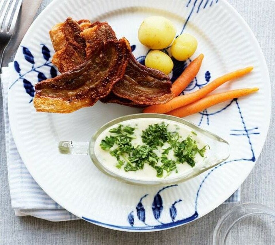 Verdens bedste stegt flæsk med persillesauce
