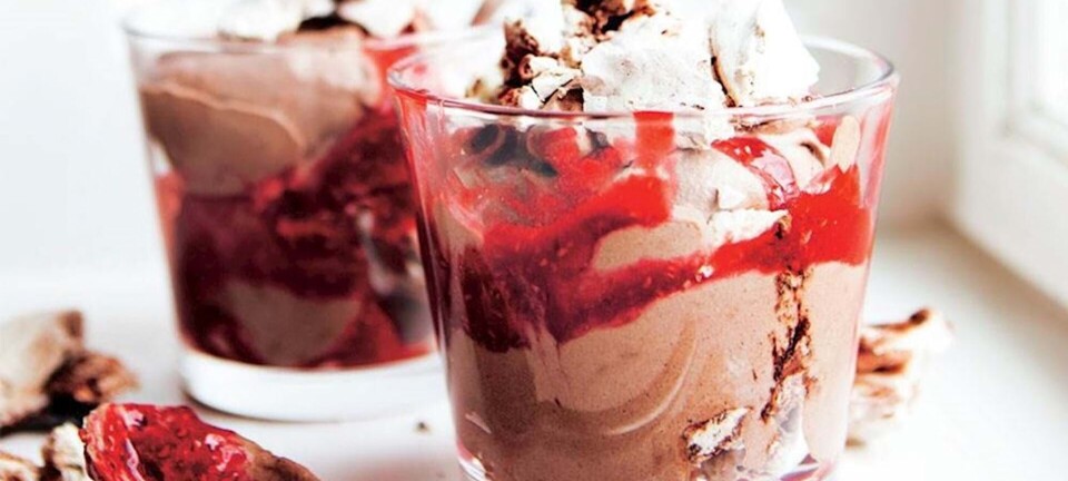 Dessert: Eton mess med chokolade