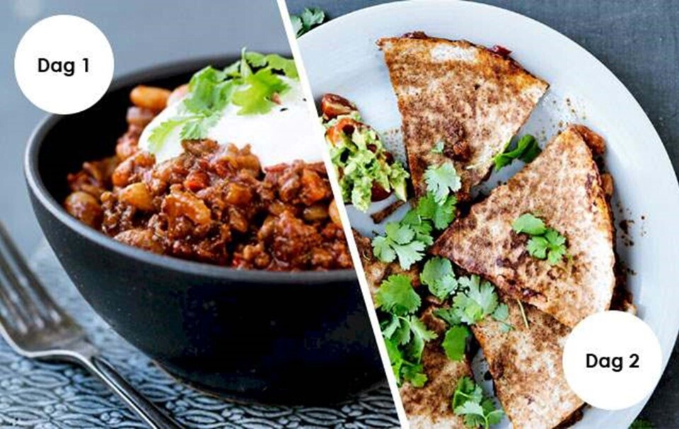 Mad til 2 dage: Chili con carne & Quesadilla med grov guacamole