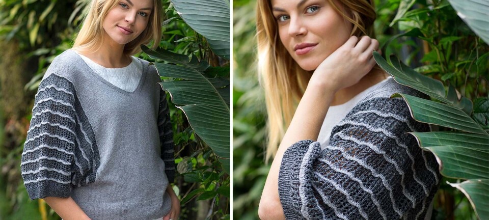 Strik selv: Bluse med bĂžlgeĂŠrmer