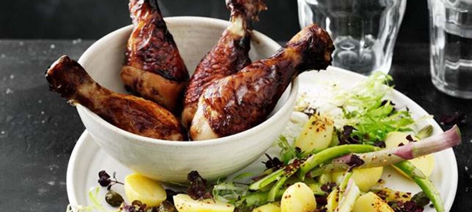 Kartoffelsalat med grønne asparges