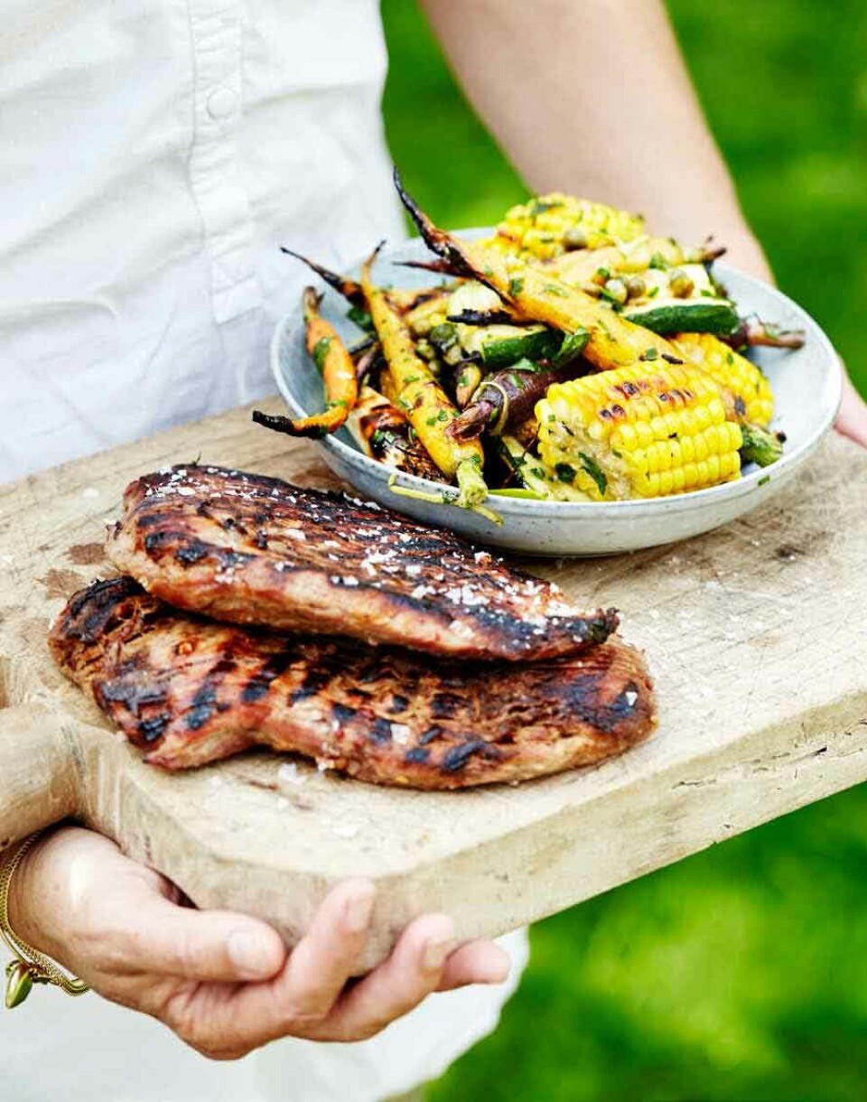 Billede 7 - Grillet flankesteak med ingefær & grillede grøntsager