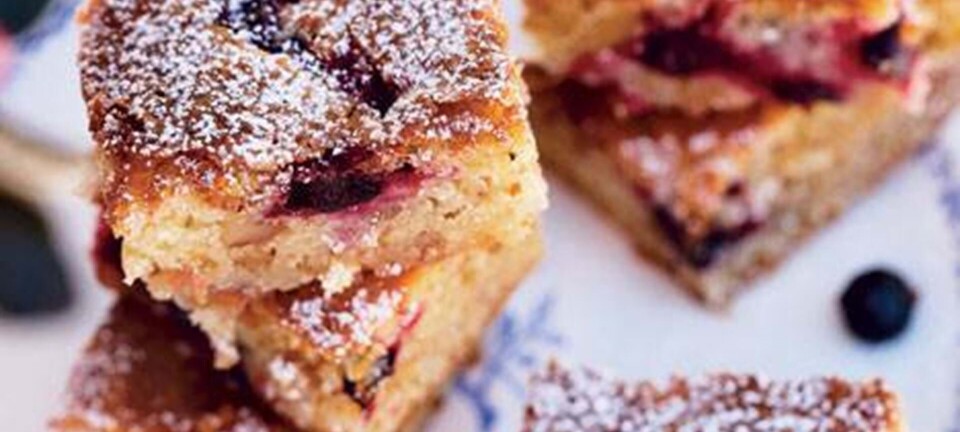 Brownies med hvid chokolade og solbær