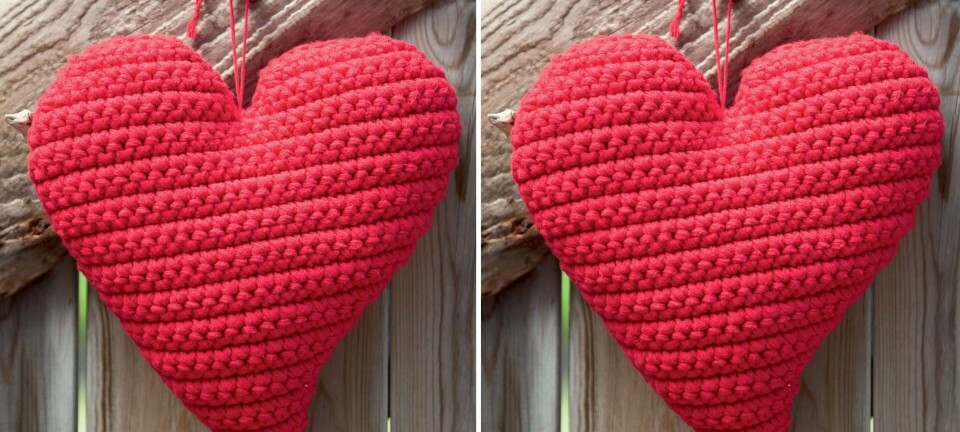Julehæklerier: Hæklet rødt hjerte
