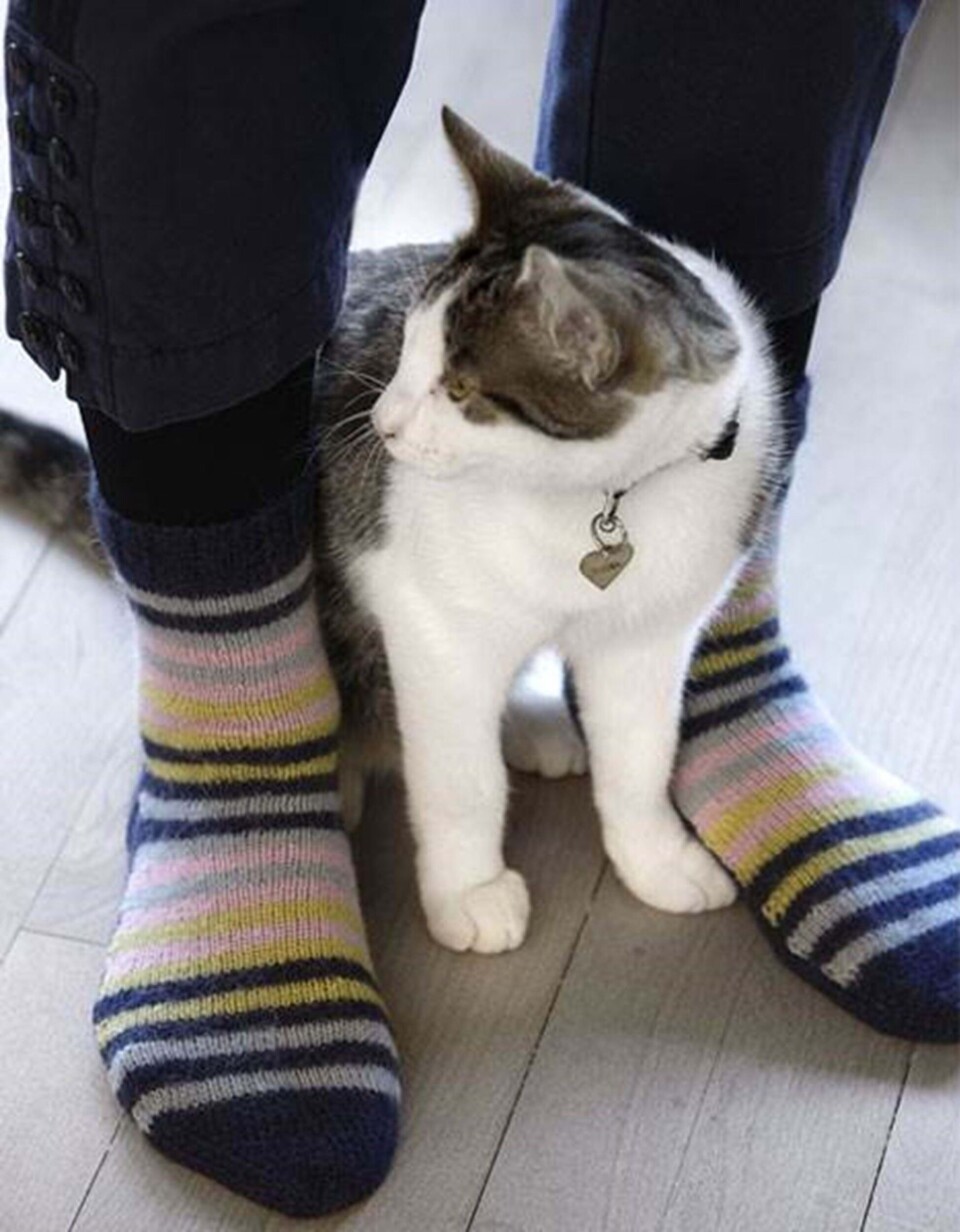 Dejlig varme strømper strikket på 2 pinde