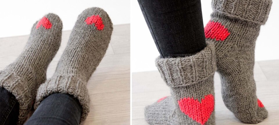 Strik selv: Dejlige sokker med fine hjerter