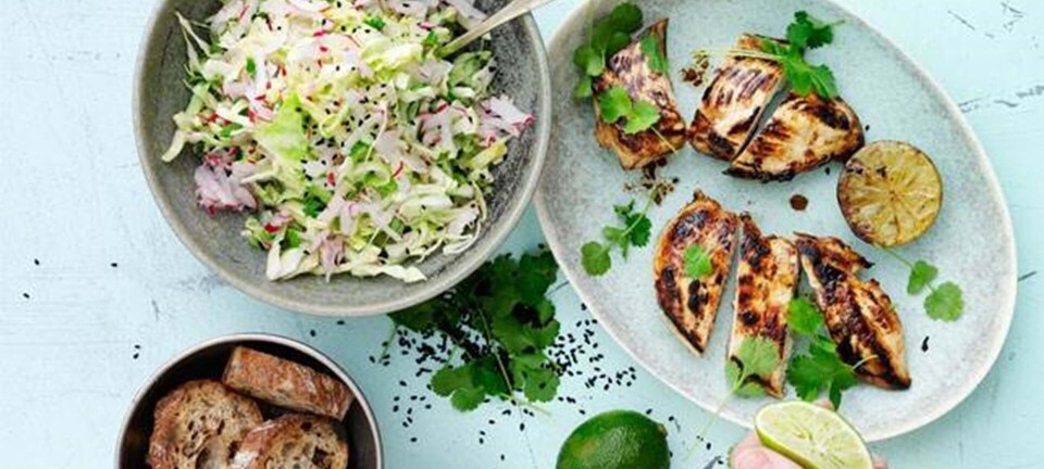 Grillet kyllingebryst med chili & ingefær