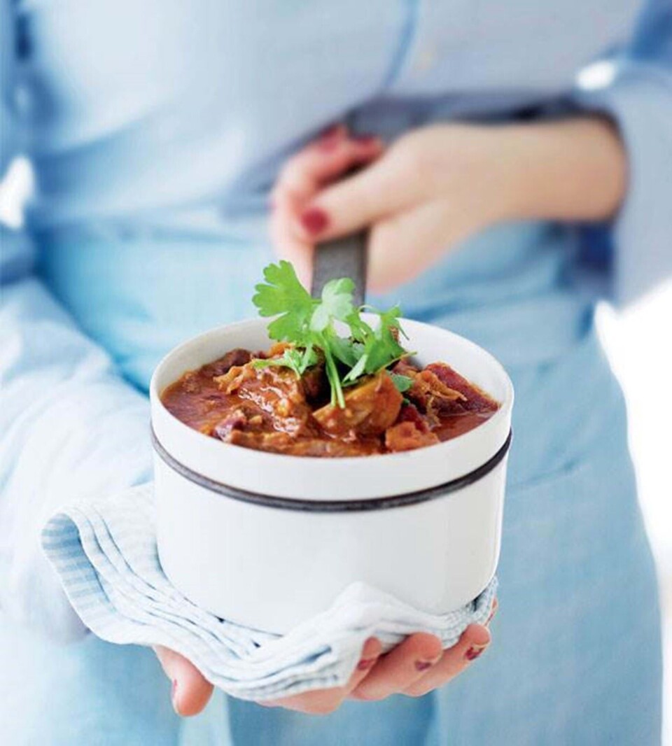 Bøf stroganoff med luftig kartoffelmos