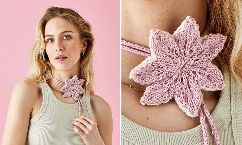 stikket choker blomster
