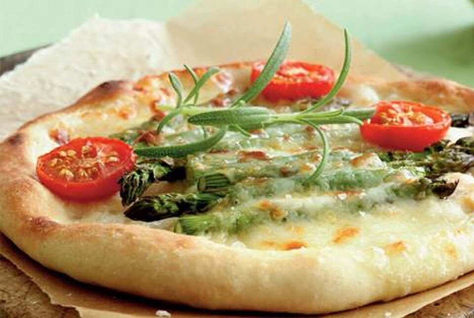Pizza med asparges