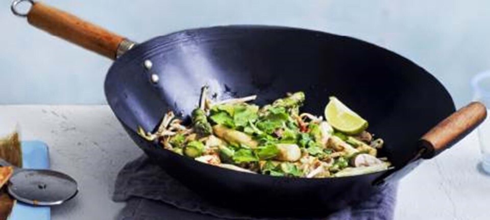Wok med asparges