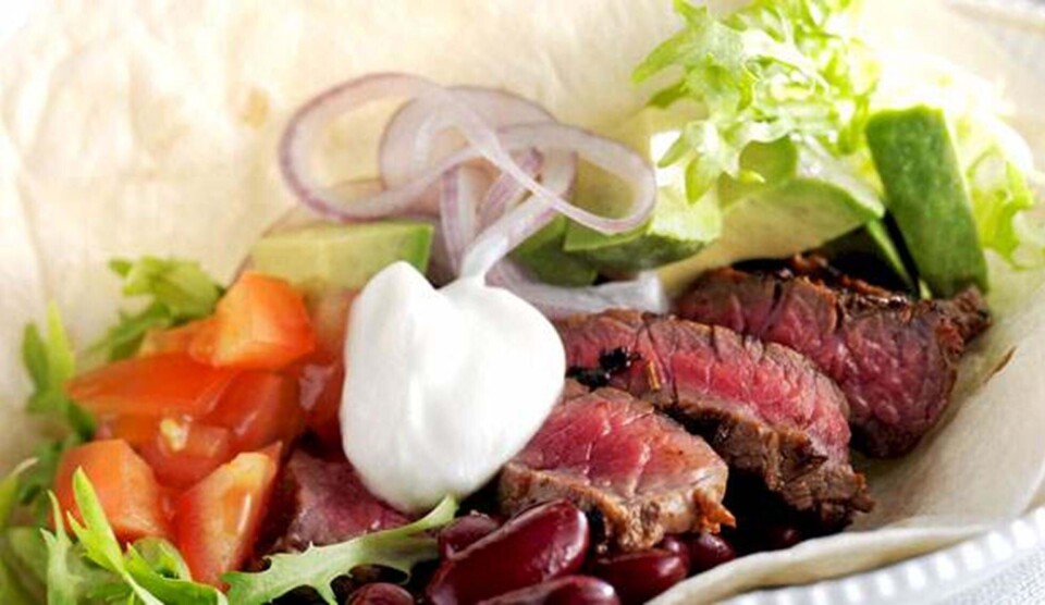 Opskrift på grillet flanksteak-taco