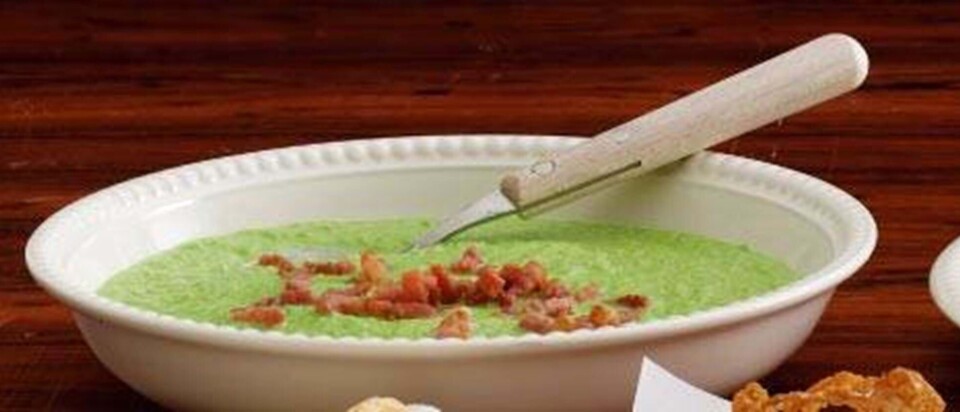 Grønærtesuppe med bacon