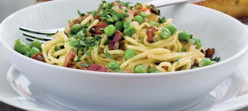 Pasta med chili og bacon