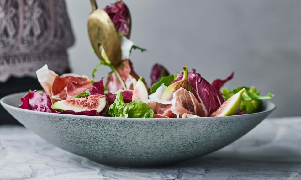 Salat med figner og parmaskinke