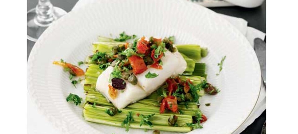 Bagt torsk med pesto