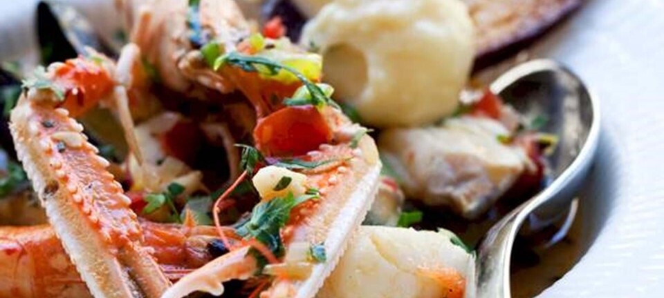 Fiskesuppe med ristet brød og aioli
