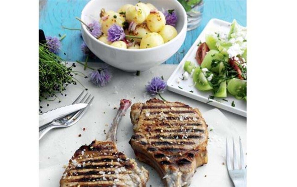 grillet svinekoteletter