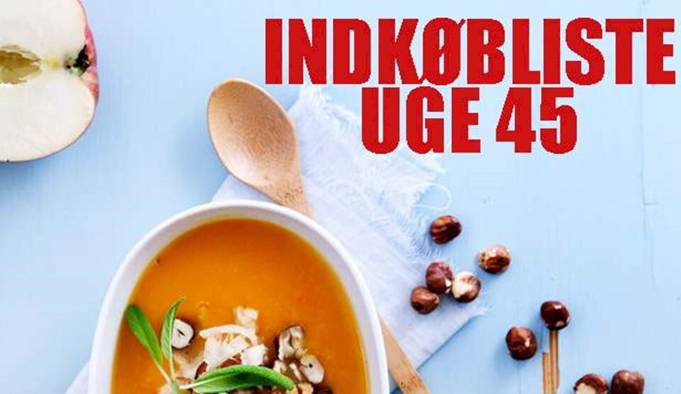 Ugemenu: Se indkøbsliste til uge 45