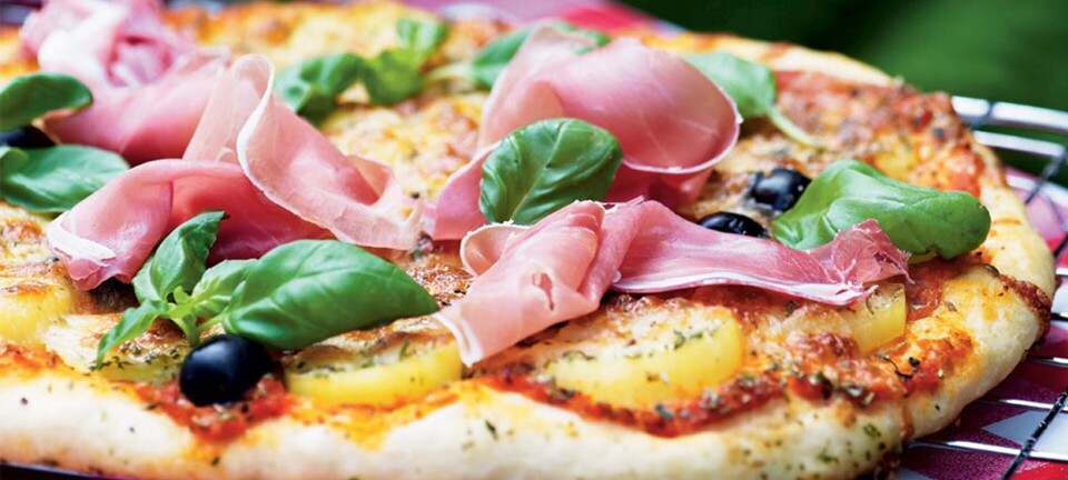 Pizza med kartoffel og parmaskinke