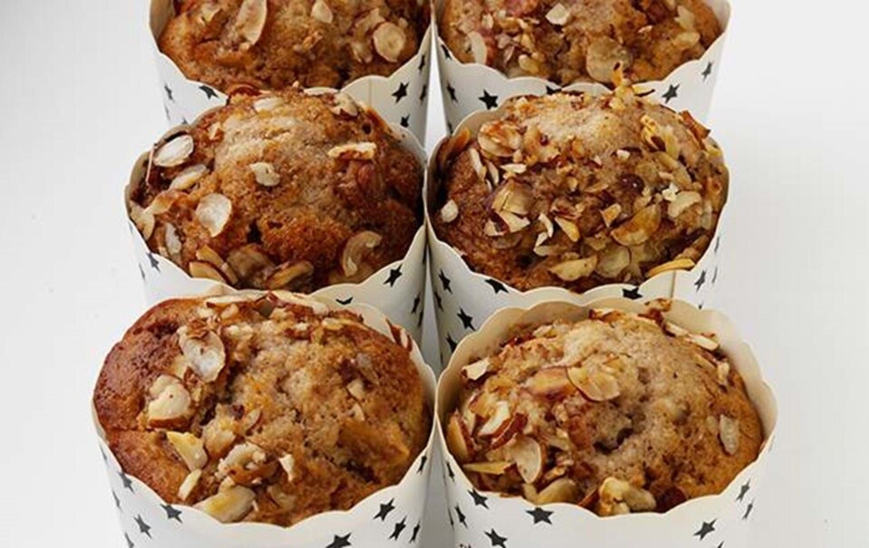 Æblemuffins med kokos, ingefær, vanilje