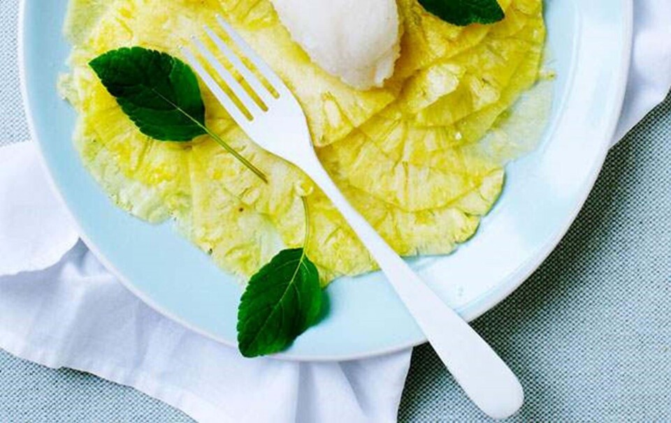 Opskrift på sorbet med ananassalvie