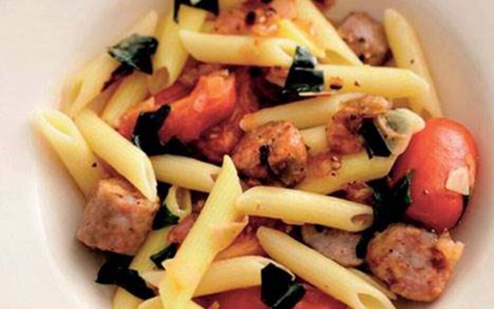 Penne med pølseragout