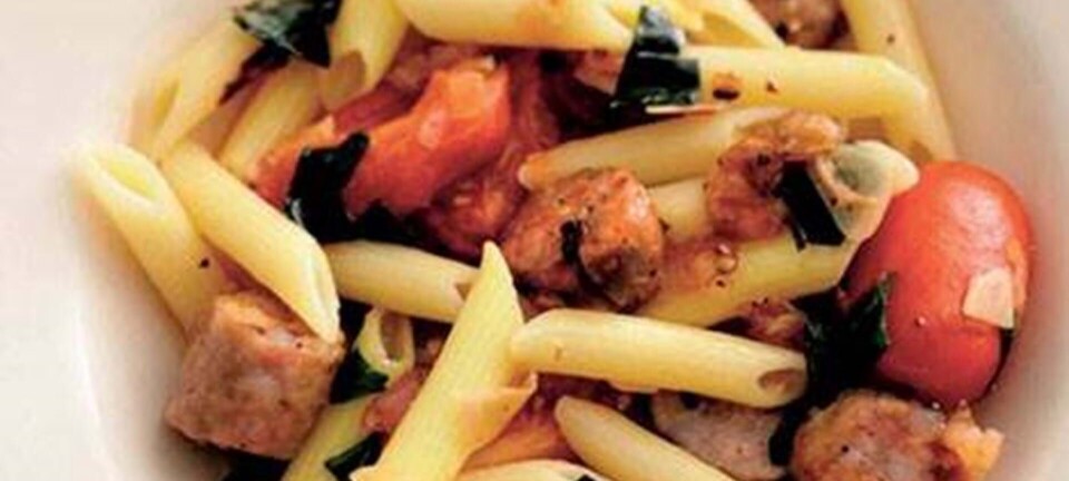 Penne med pølseragout