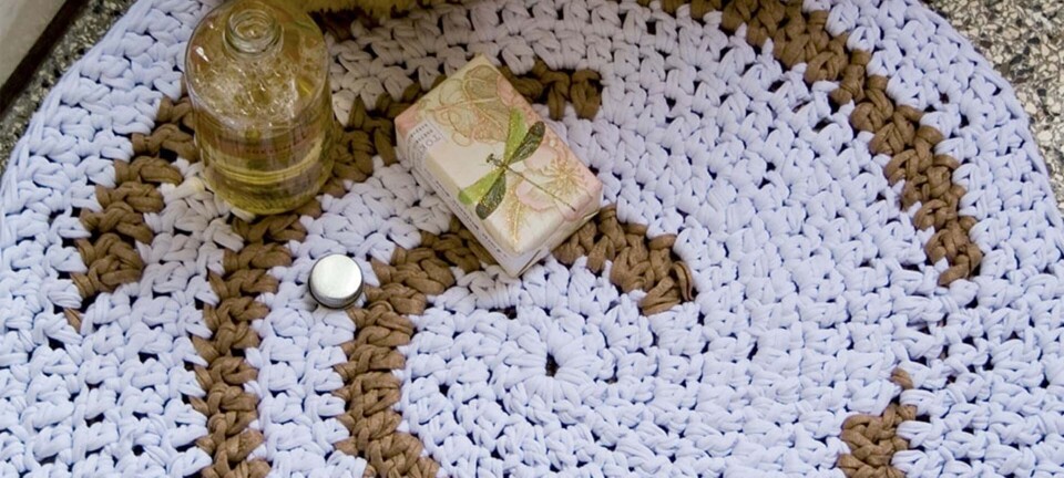 Hæklet rund bademåtte