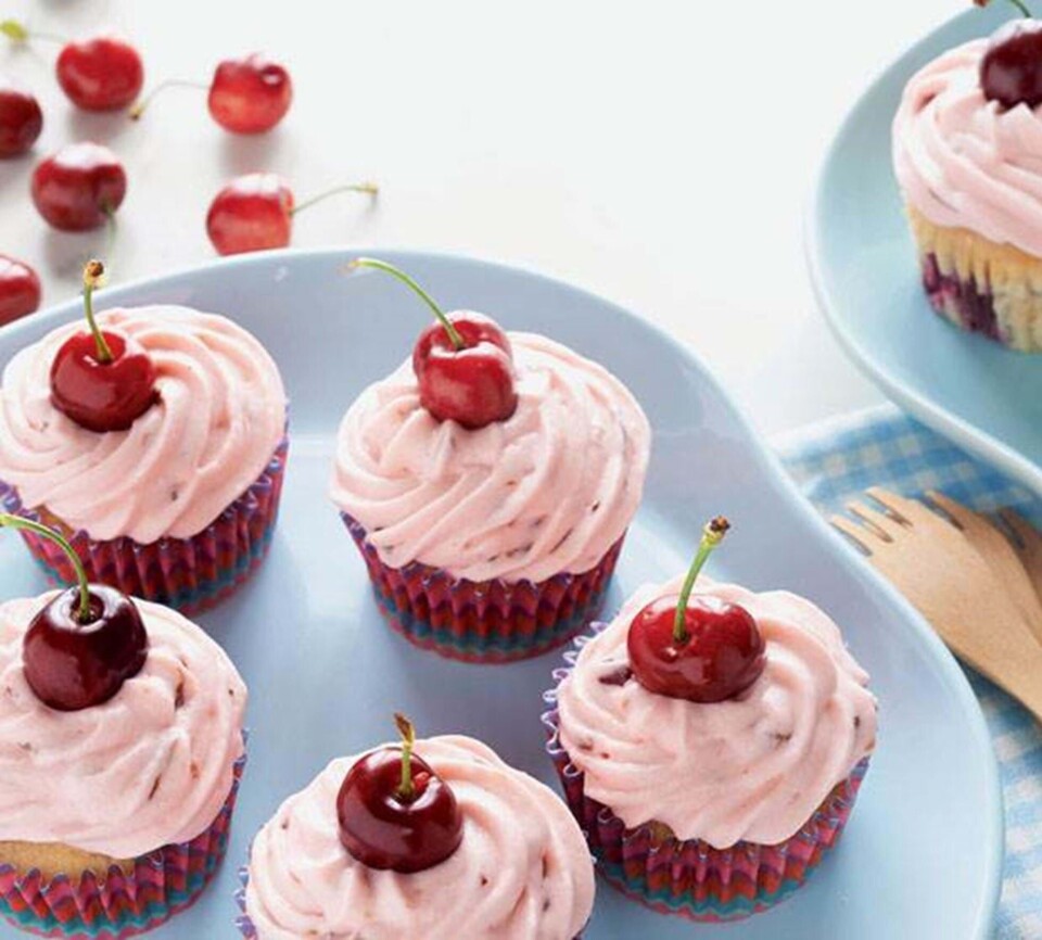 Billede 1 - Kirsebærcupcakes