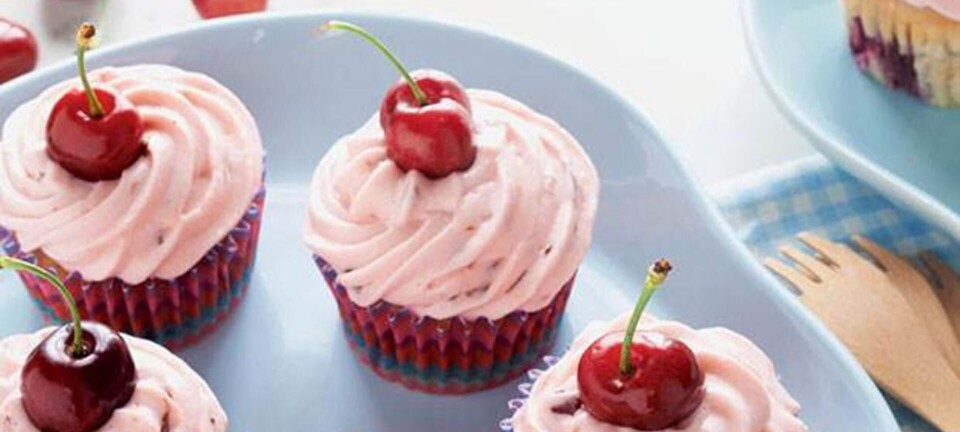 Kirsebærcupcakes