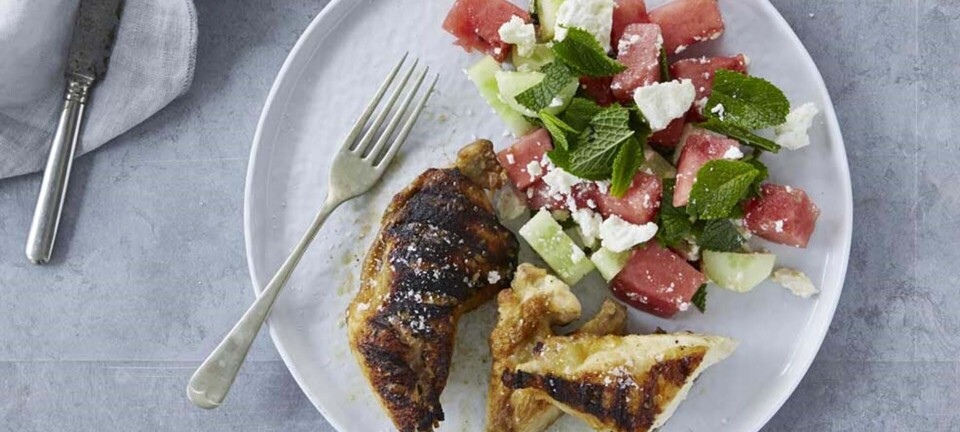 Nem sommermad: Grillet kylling & vandmelonsalat