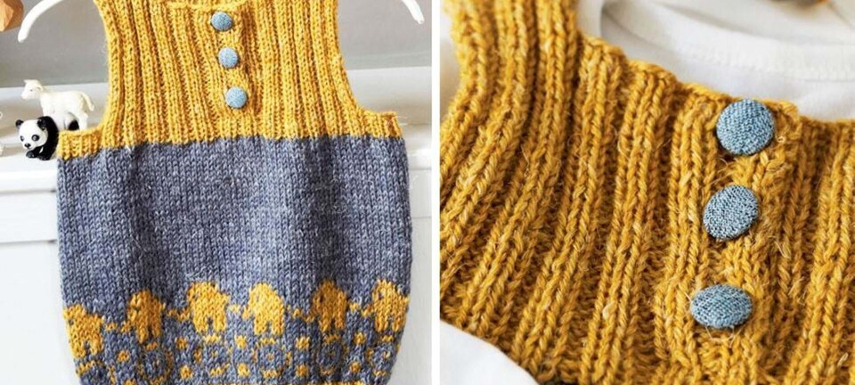 Strik selv: Vest med elefanter