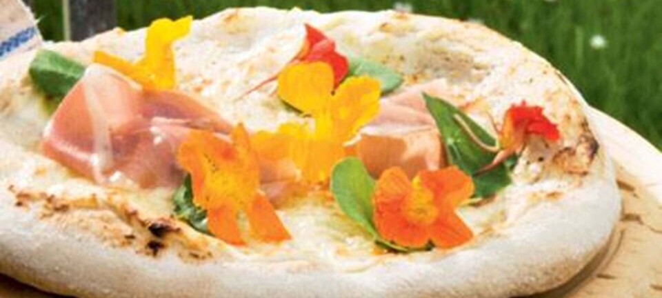 Pizza bianco med parmaskinke og tallerkensmækkere