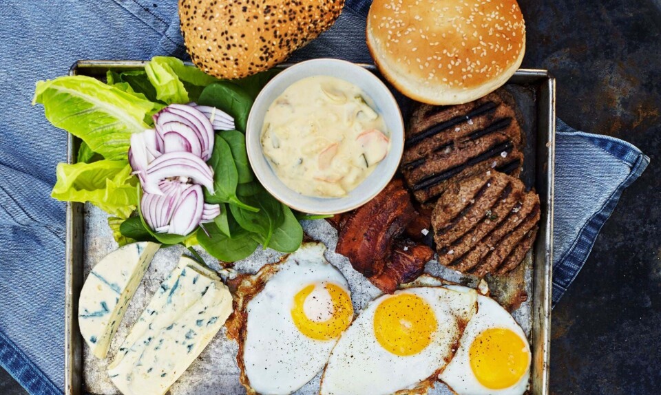 Grillet burger med blå ost