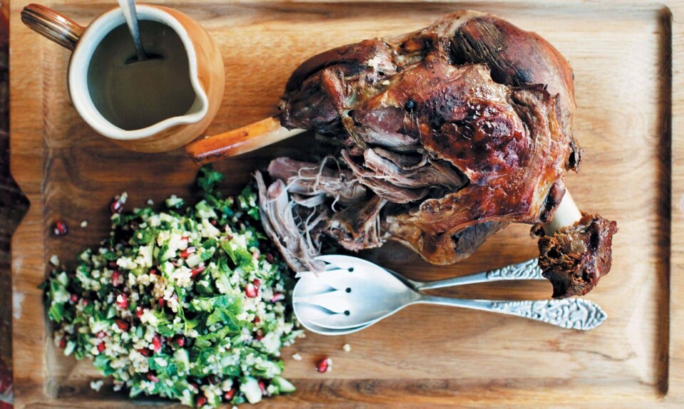 Langtidsstegt lammekølle med tabbouleh