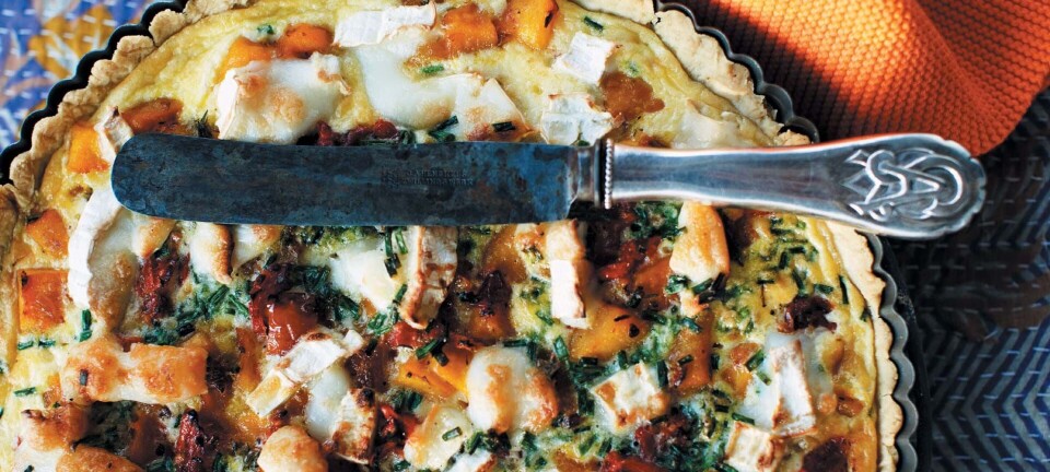 Tærte med græskar og gedeost