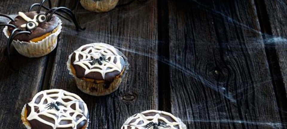 Halloweenkager: Edderkoppe-cupcakes