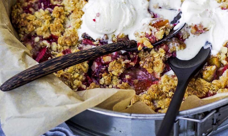 crumble med nektariner