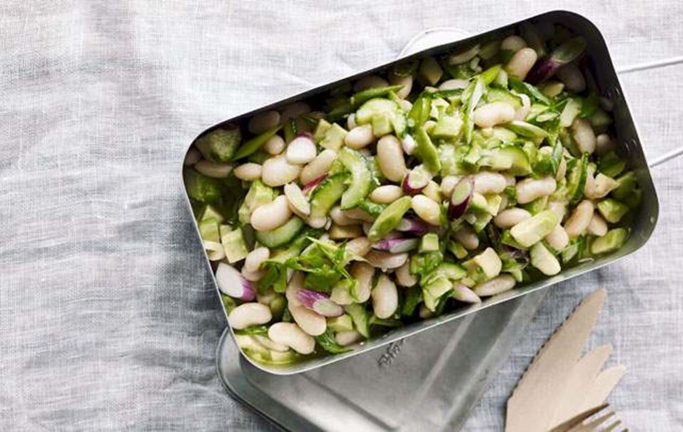 Hvid bønne-salat med avocado