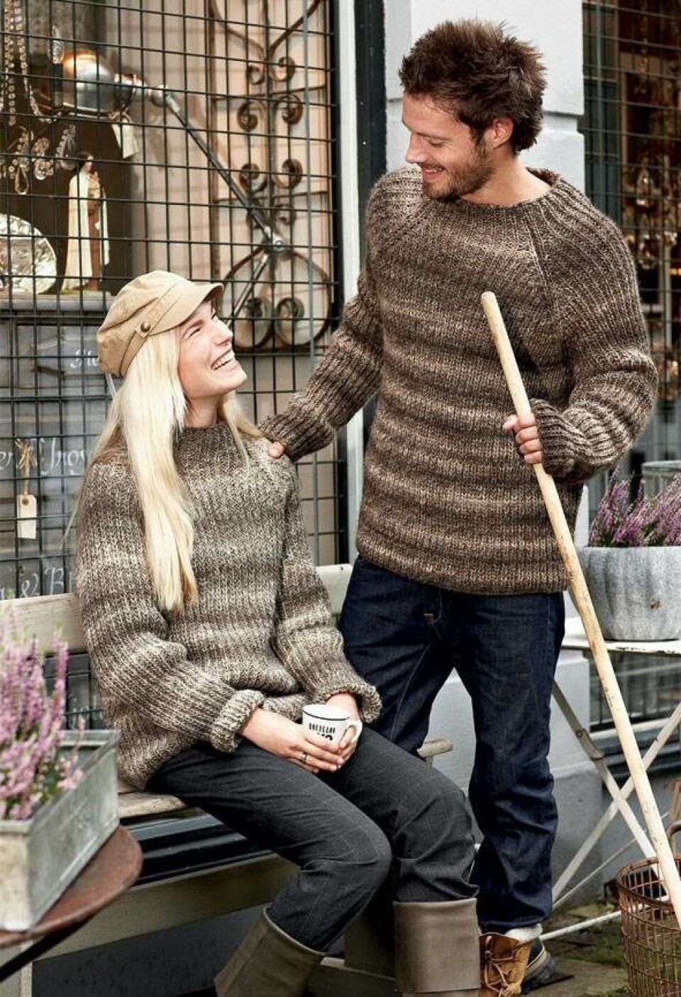 Patentstrikket sweater herre - dame