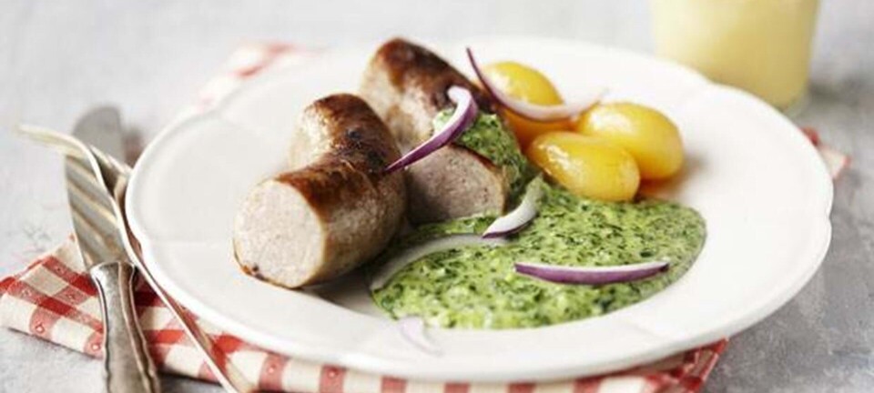 Medister med grønlangkål