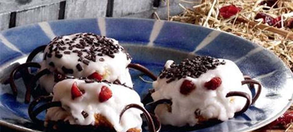 Halloweencupcakes: Edderkoppekager