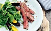 Flanksteak & spinatsalat