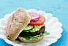 Burger med en stegt portobellosvamp