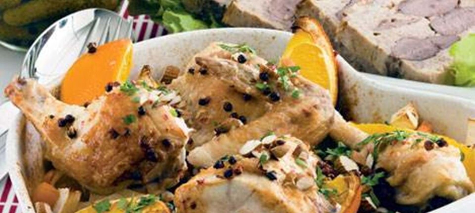 Skøn weekendmenu: Andepaté, krydret appelsinkylling & risdessert med tørrede frugter