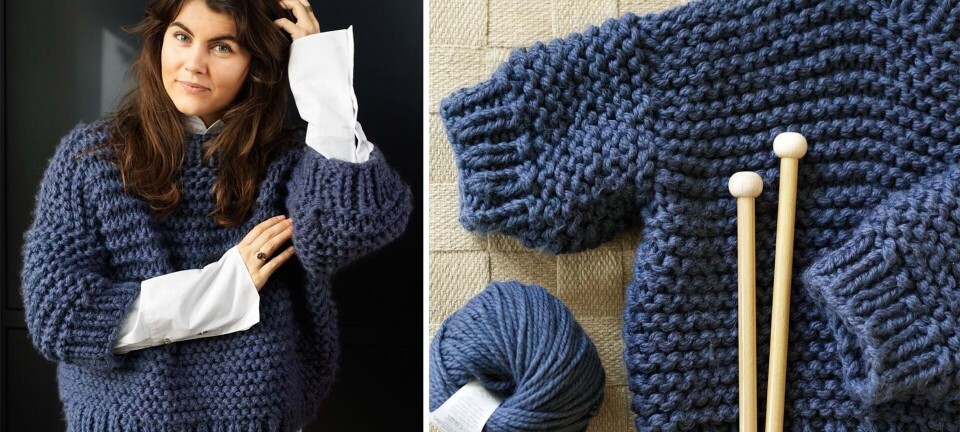 Denne chunky sweater kan du strikke pÄ bare 2 dage
