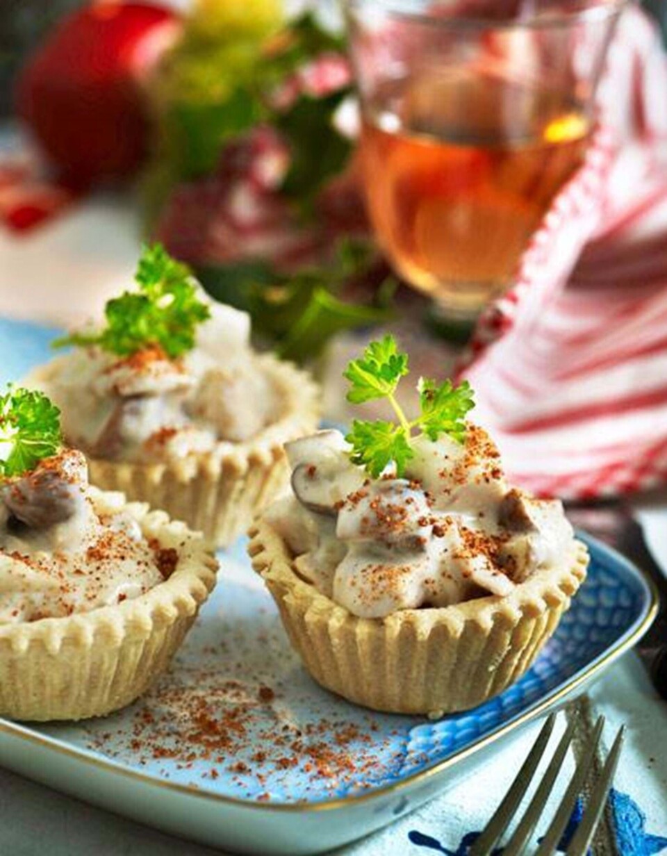 Tarteletter med kylling og champignon