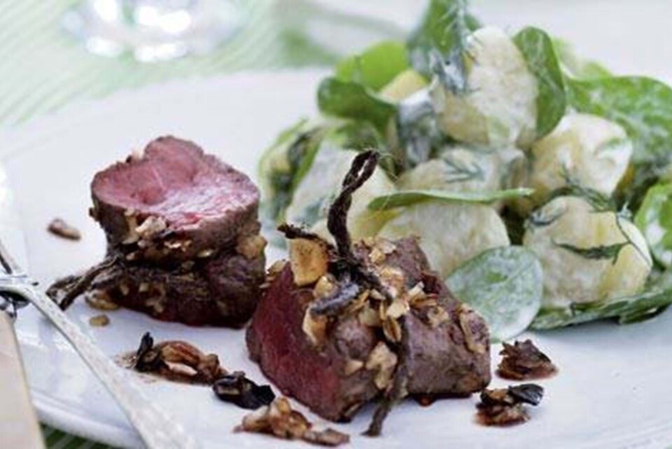 Lammefilet med kartoffelsalat i fløde