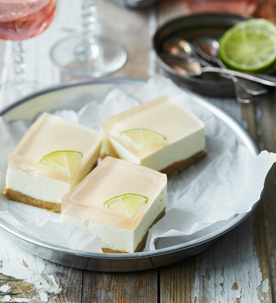 Gin og tonic-cheesecake